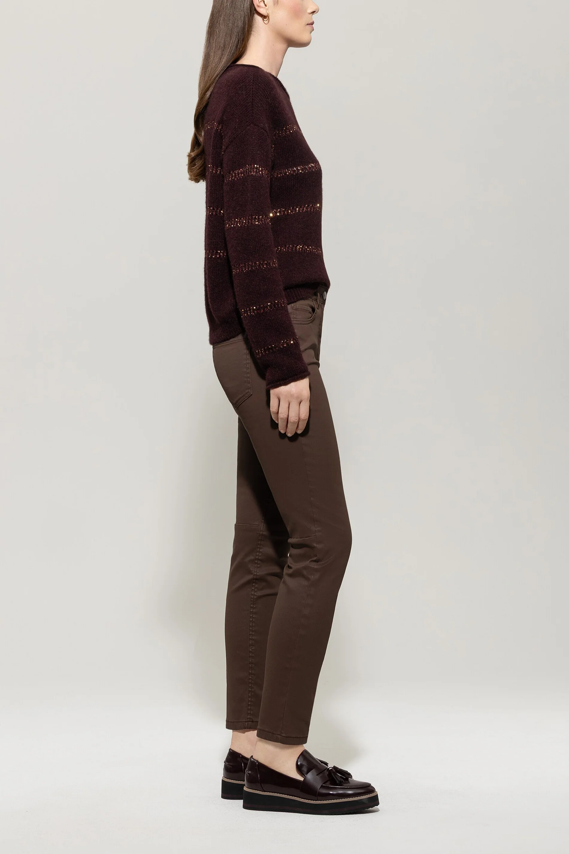 Tapered-Pants in Leder-Optik - walnut - Standard - Image 2