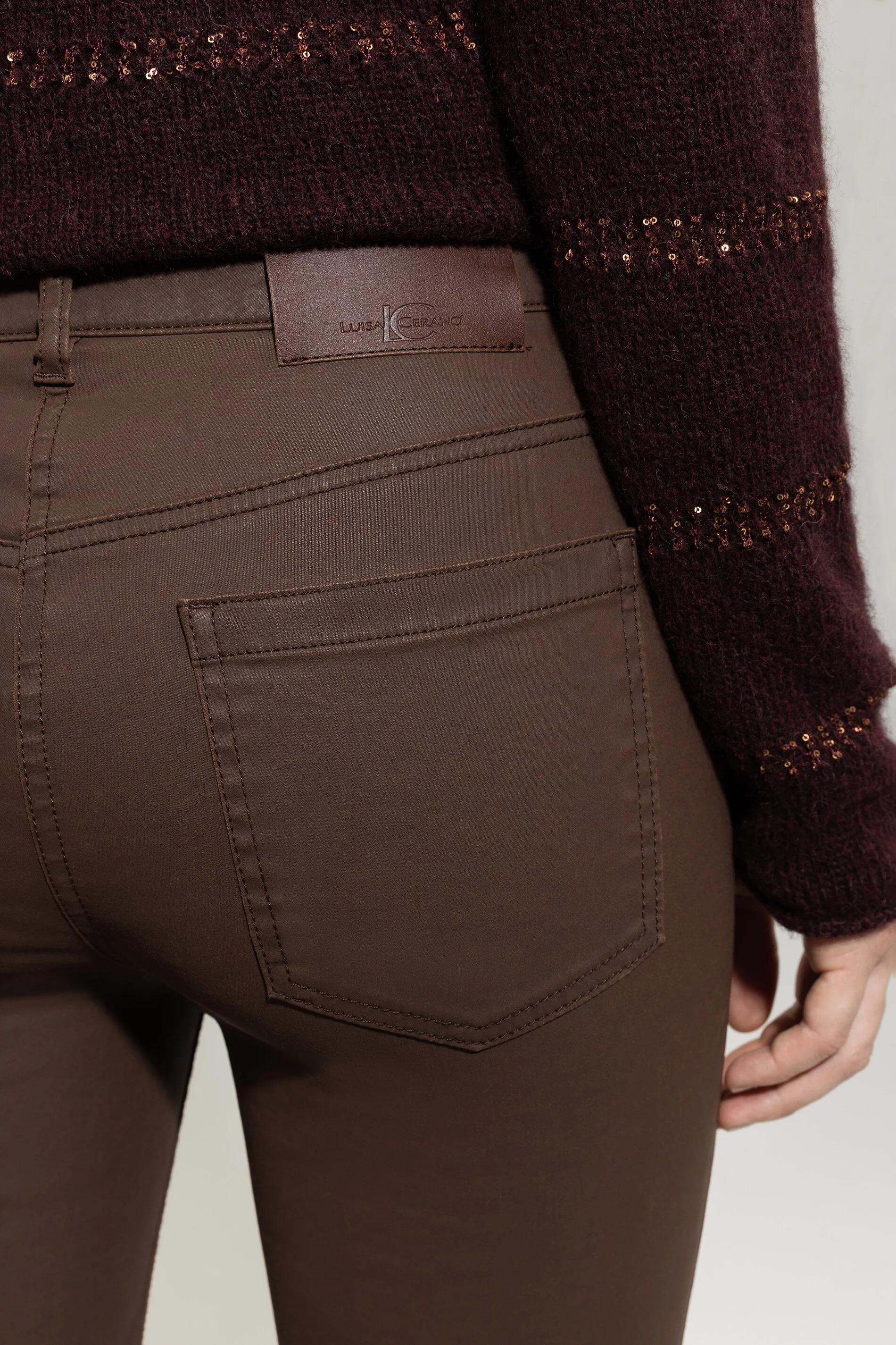 Tapered-Pants in Leder-Optik - walnut - Standard - Image 4