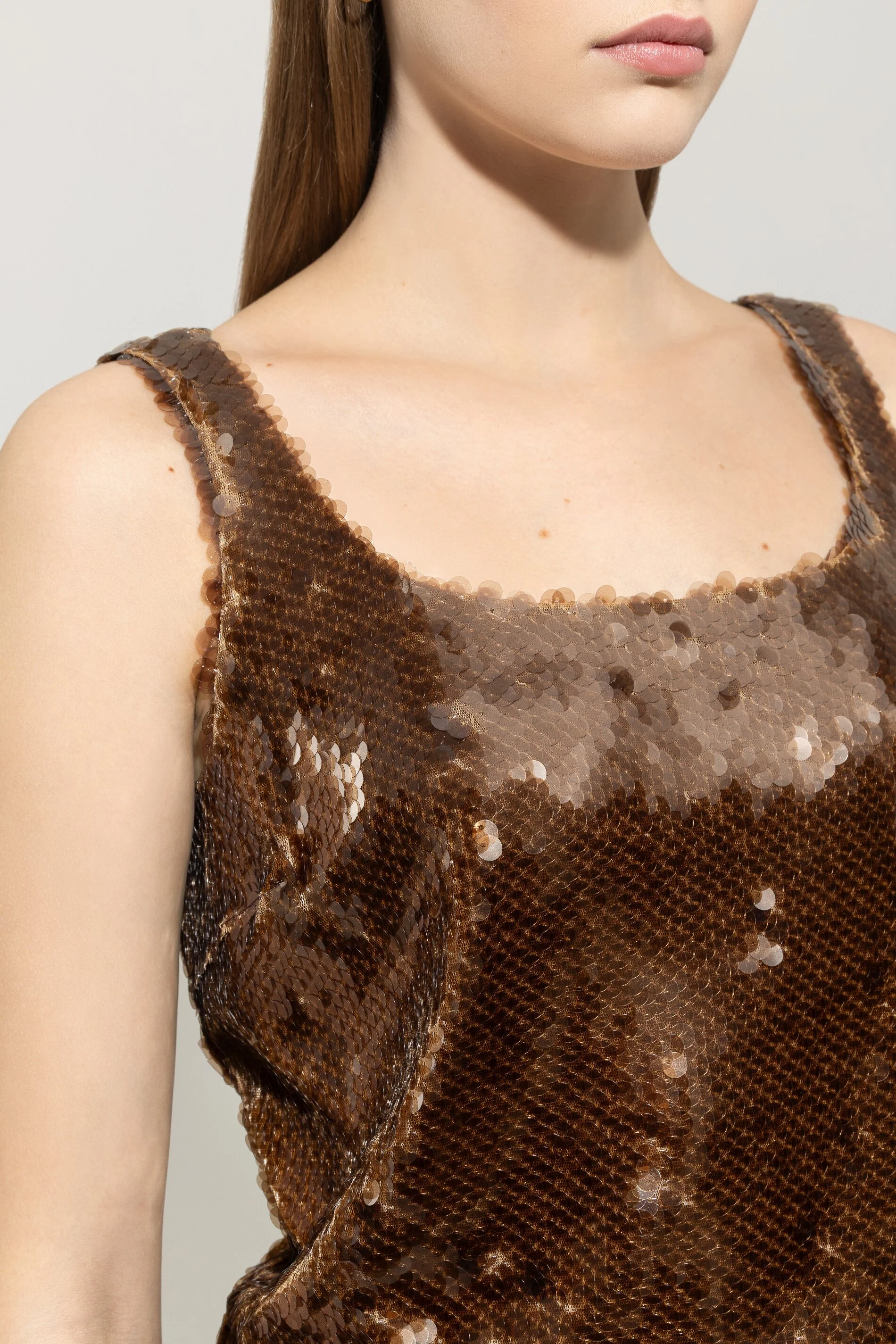 Top mit Pailletten - walnut - Standard - Image 4