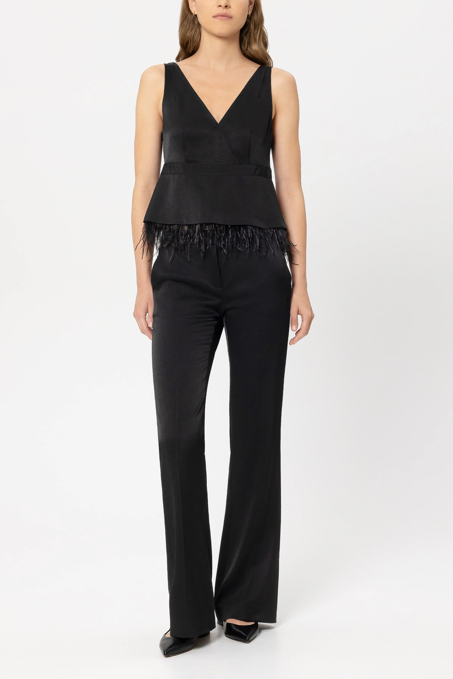 TrÀgertop mit Feder-Saum - black - Standard