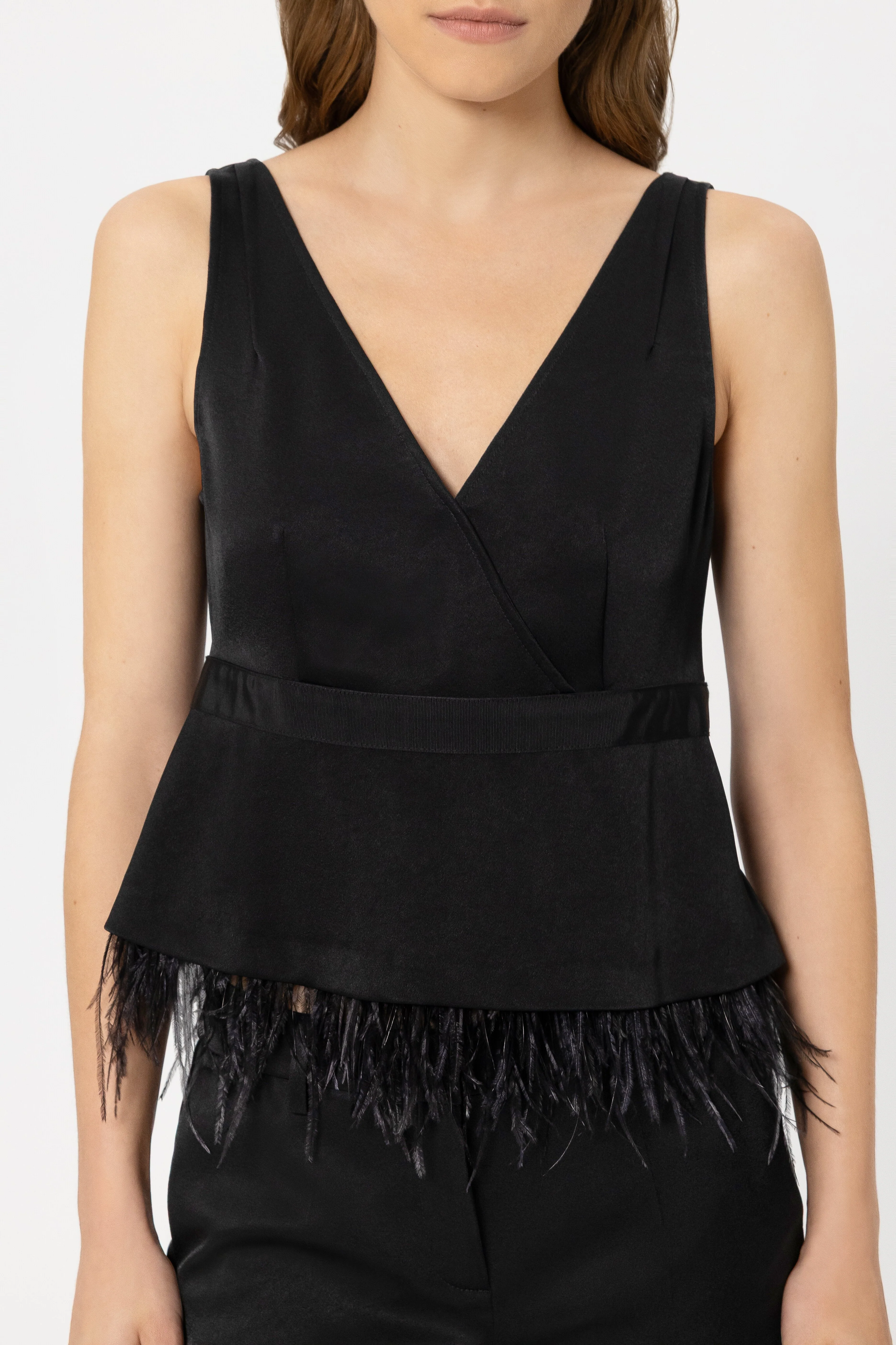 TrÀgertop mit Feder-Saum - black - Standard - Image 4
