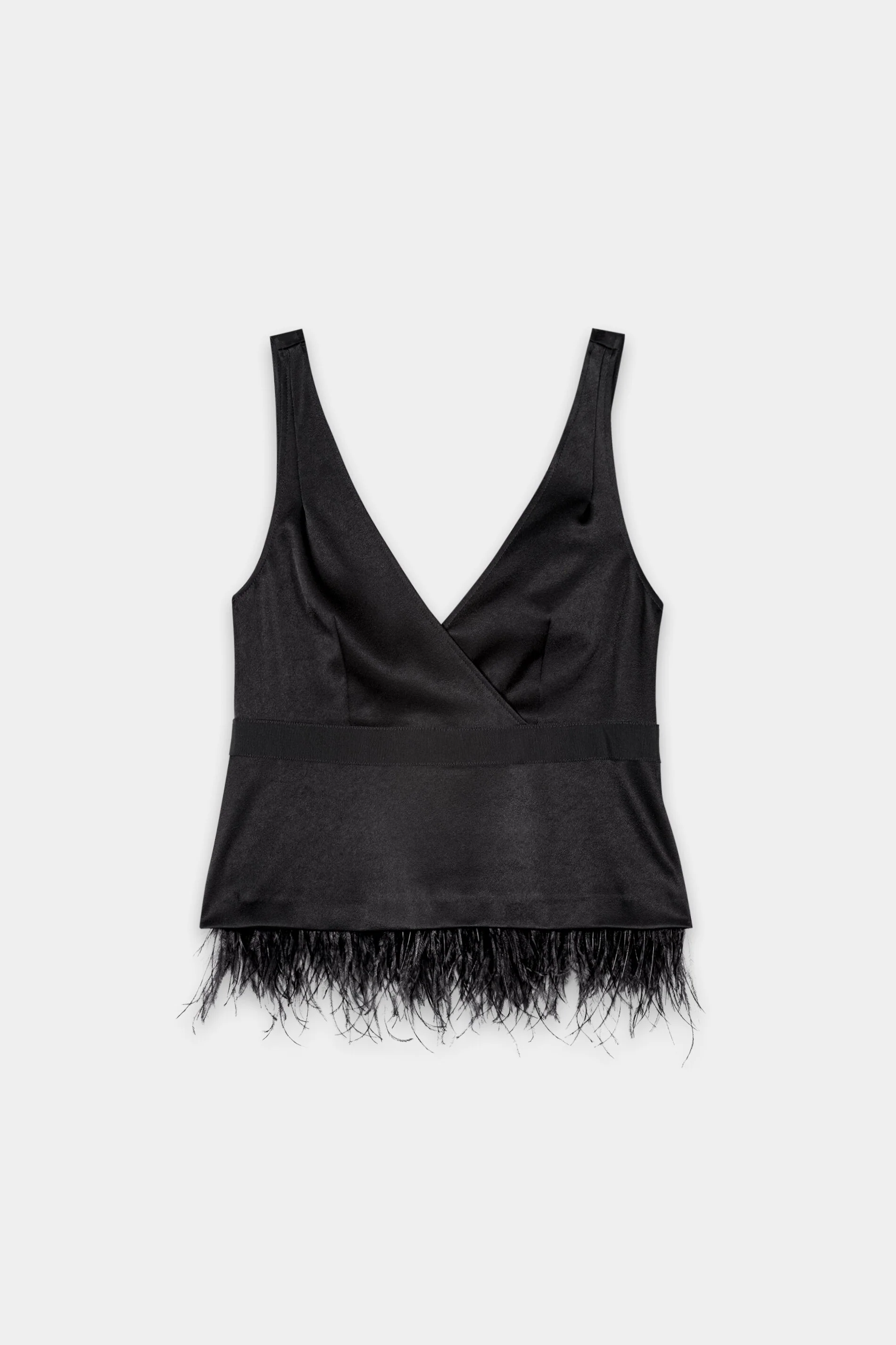 TrÀgertop mit Feder-Saum - black - Standard - Image 5