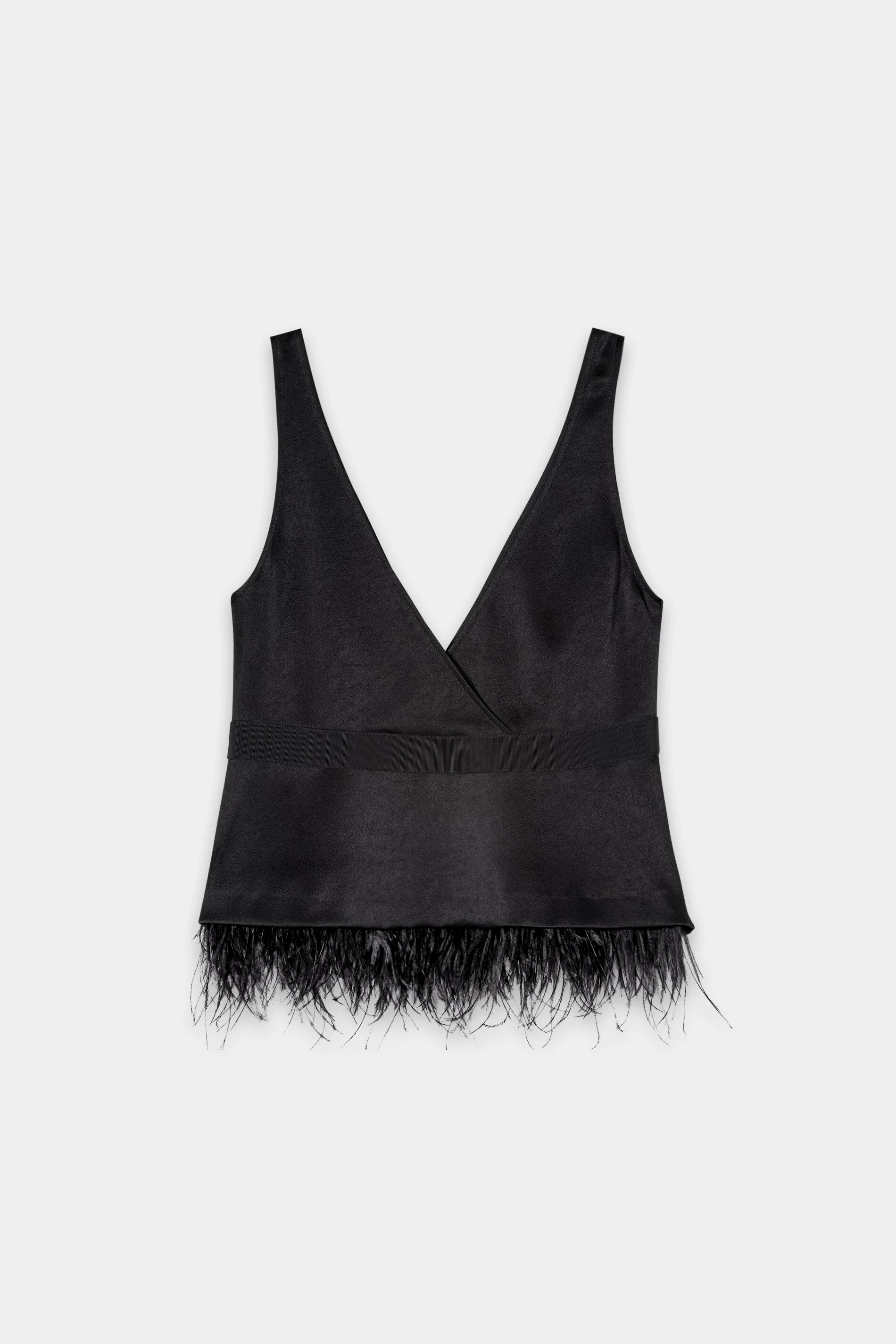 TrÀgertop mit Feder-Saum - black - Standard - Image 6