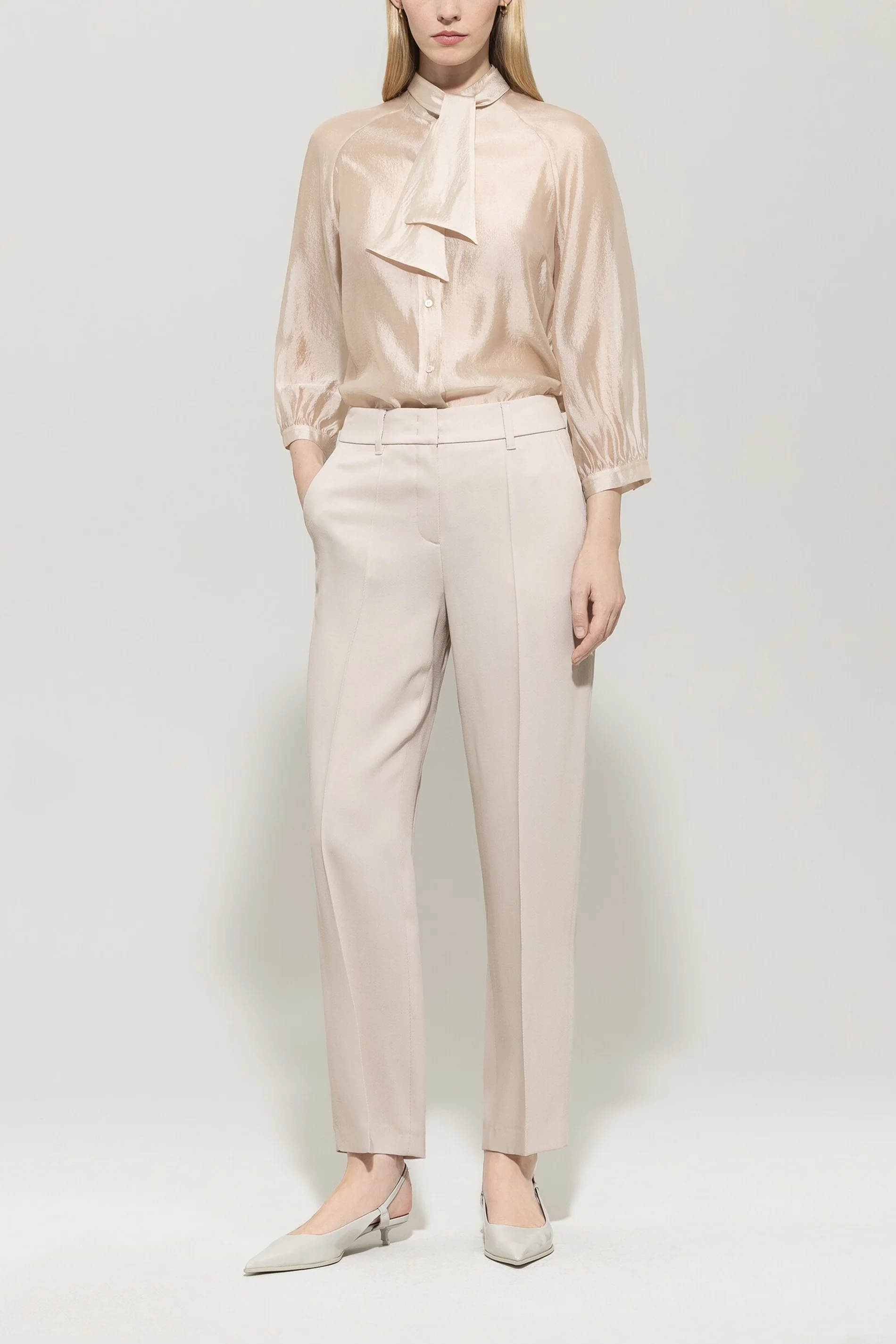 Transparente Schluppenbluse - silky cream - Standard