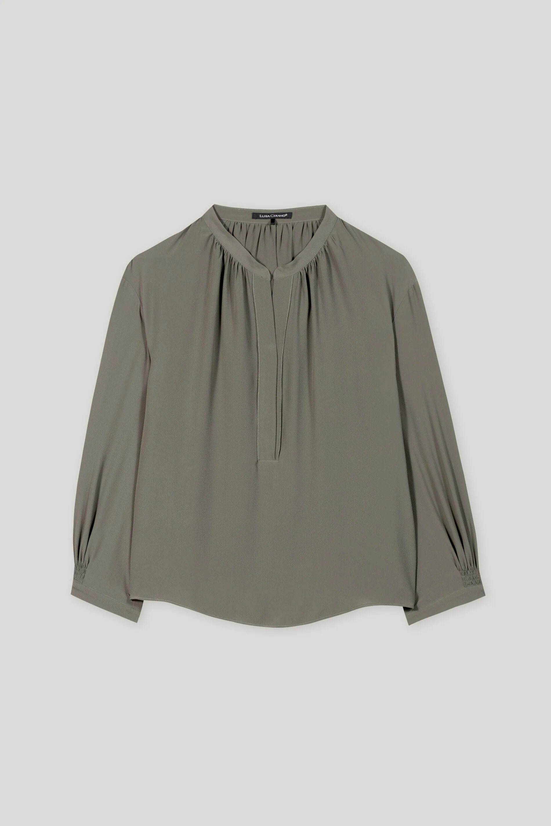 Tunika-Bluse aus Seiden-Mix - cool khaki - Standard - Image 5