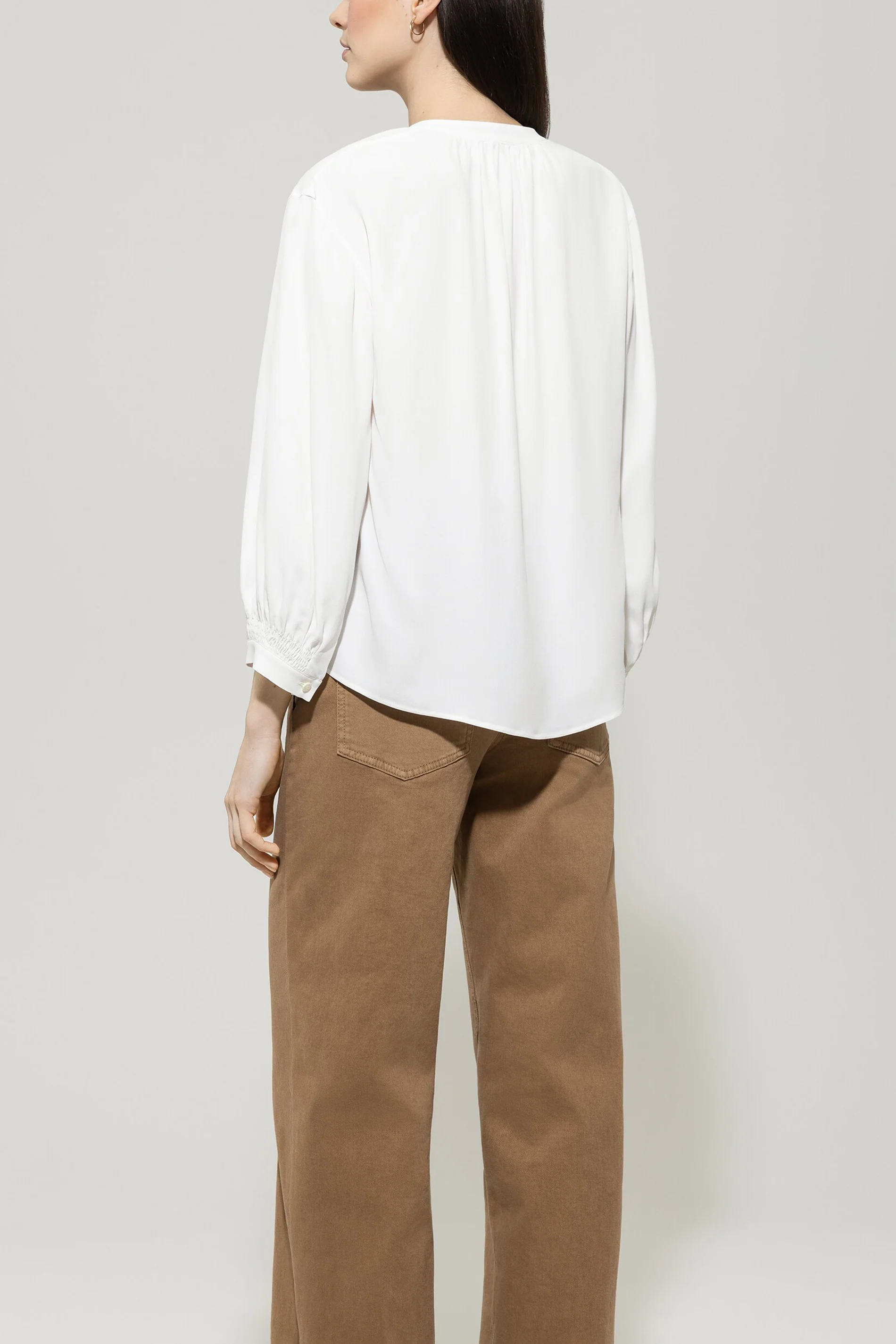 Tunika-Bluse aus Seiden-Mix - off white - Standard - Image 3