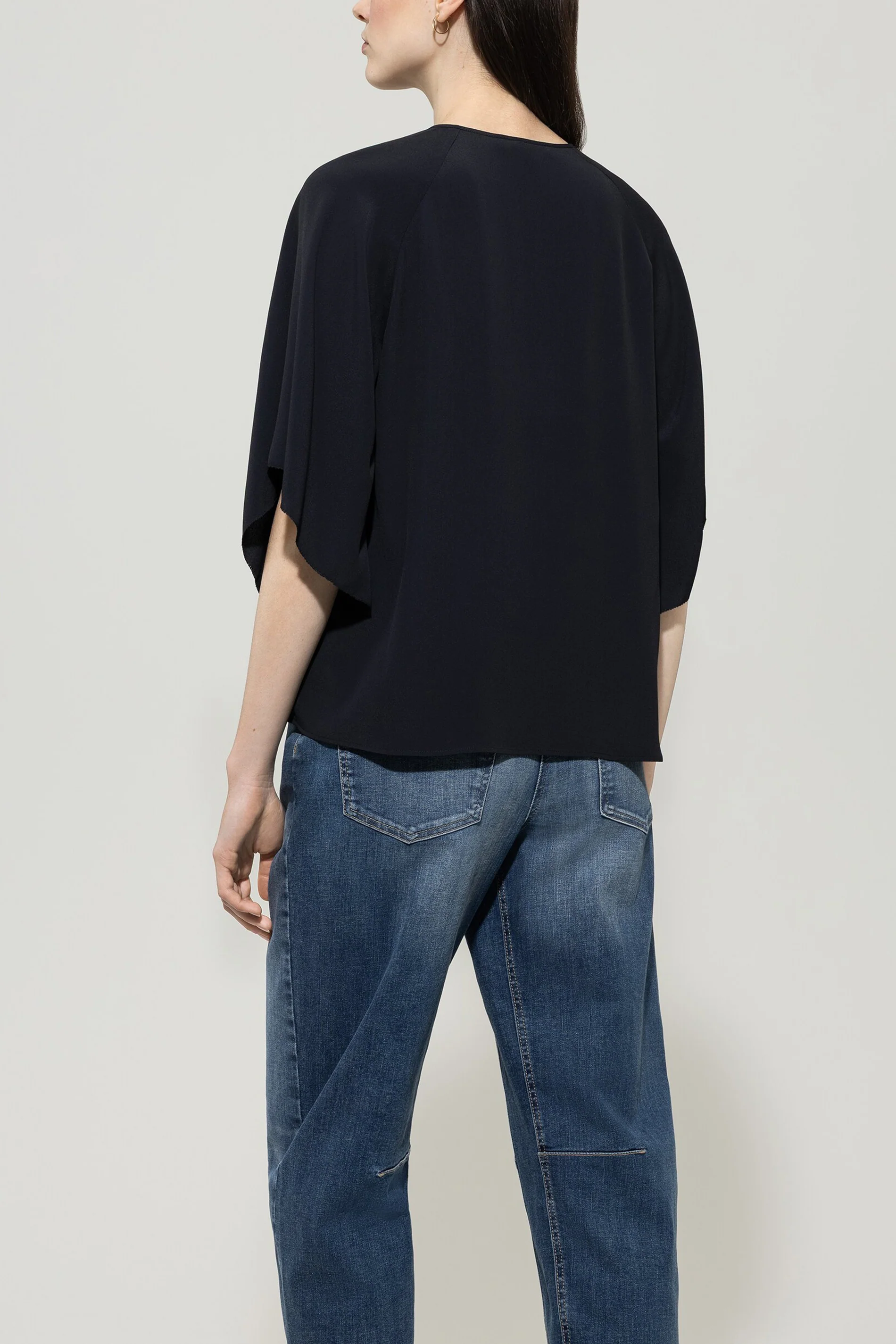 Tunikabluse aus Seiden-Mix - dark blue - Standard - Image 3