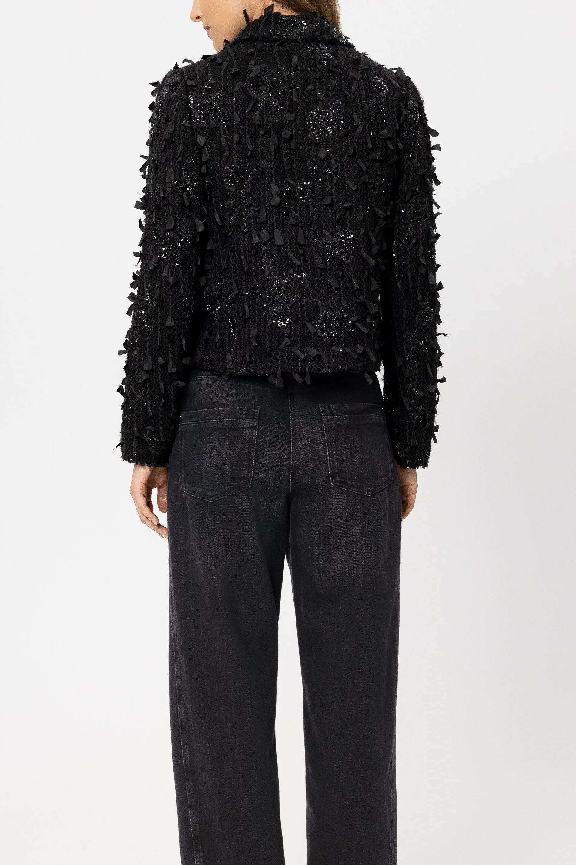 Tweed-Blazer mit Perlen - black - Standard - Image 3