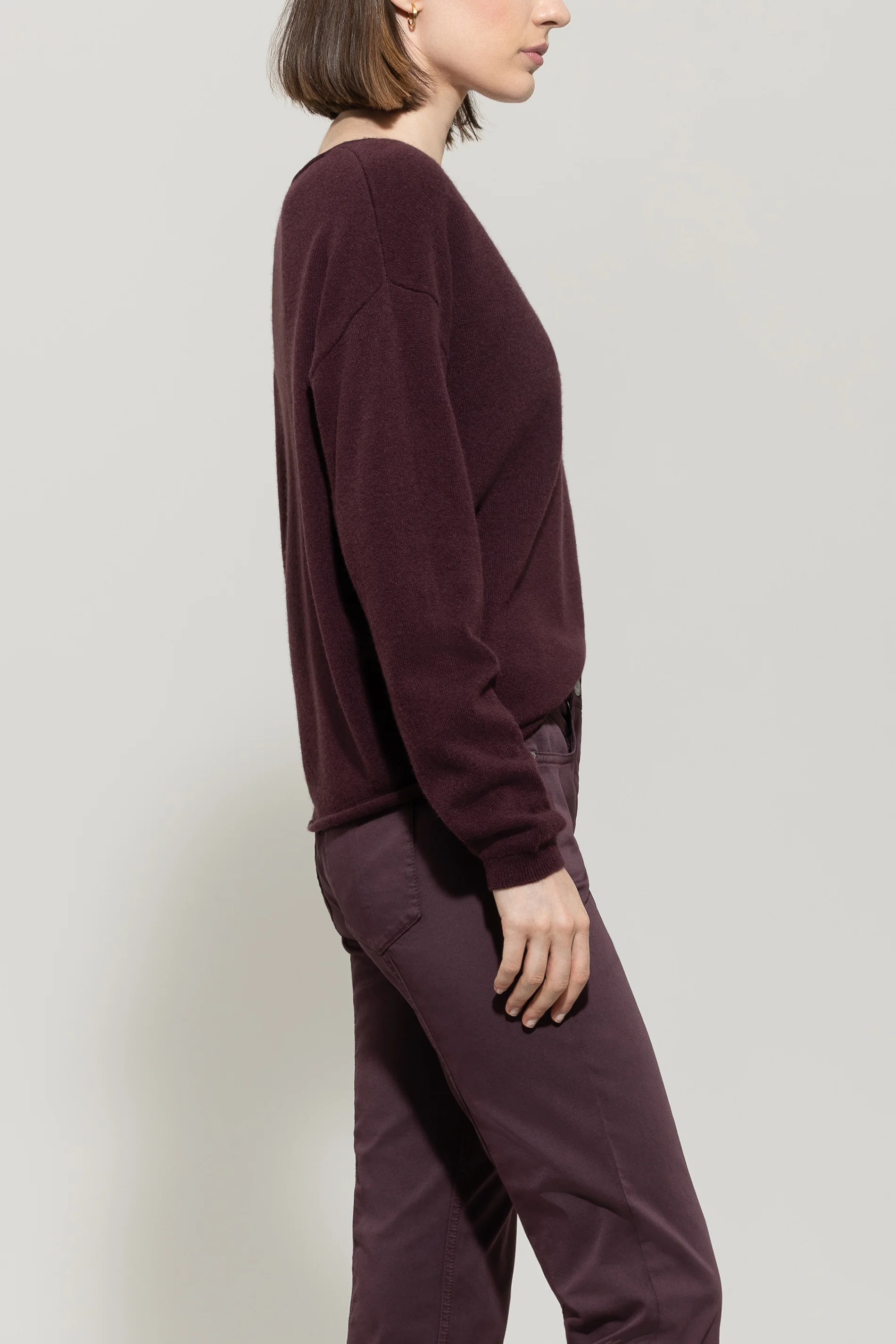 V-Pullover aus Kaschmir-Mix - burgundy - Standard - Image 2