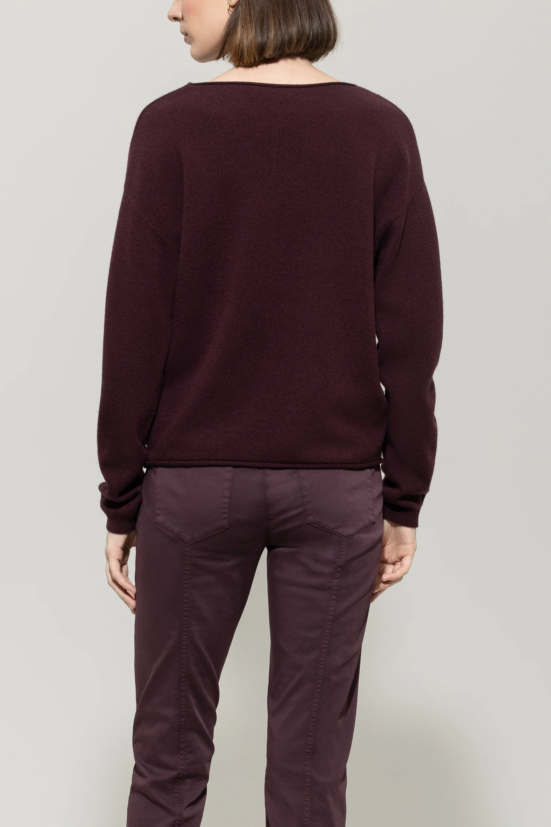 V-Pullover aus Kaschmir-Mix - burgundy - Standard - Image 3