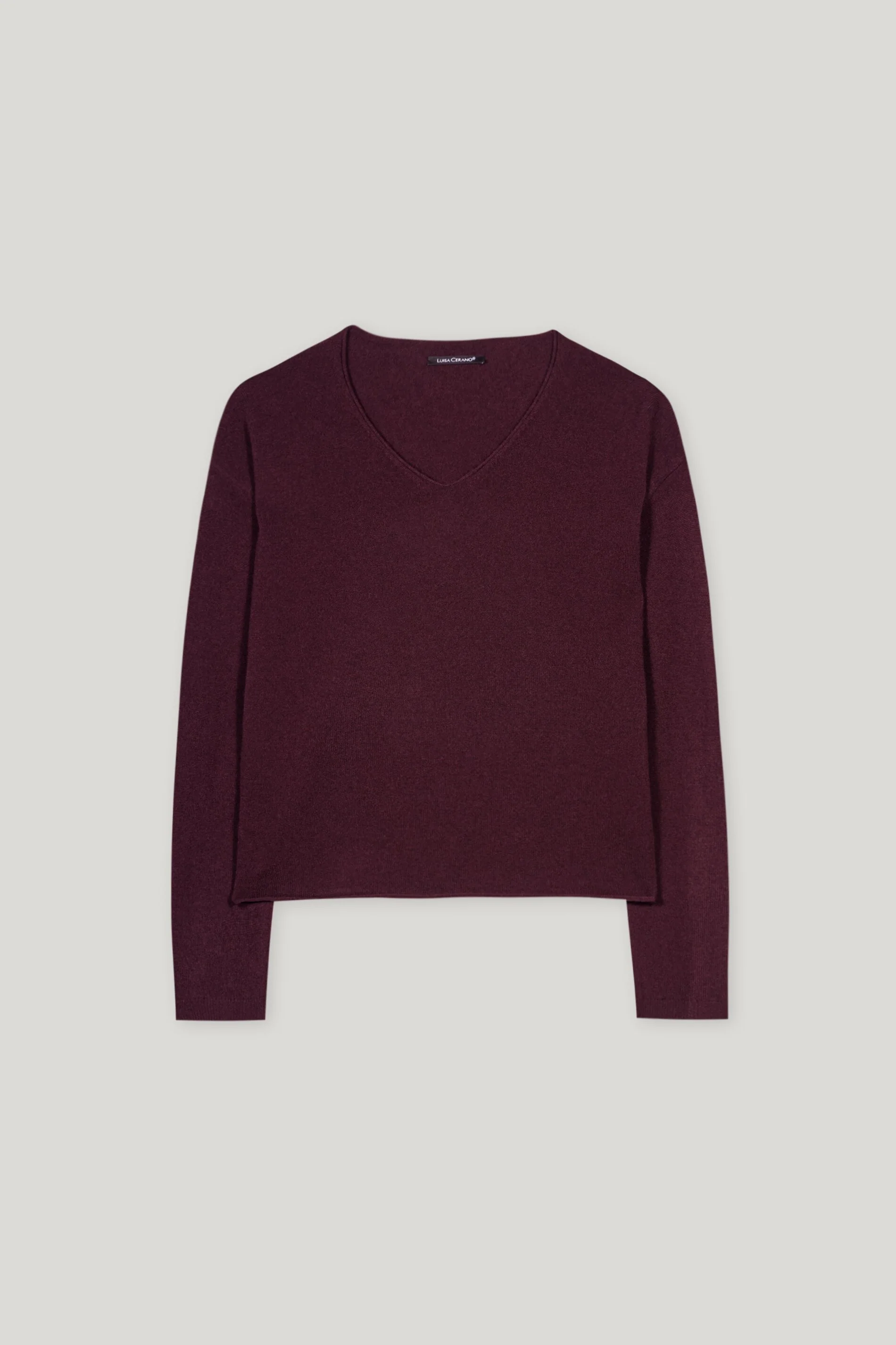 V-Pullover aus Kaschmir-Mix - burgundy - Standard - Image 5