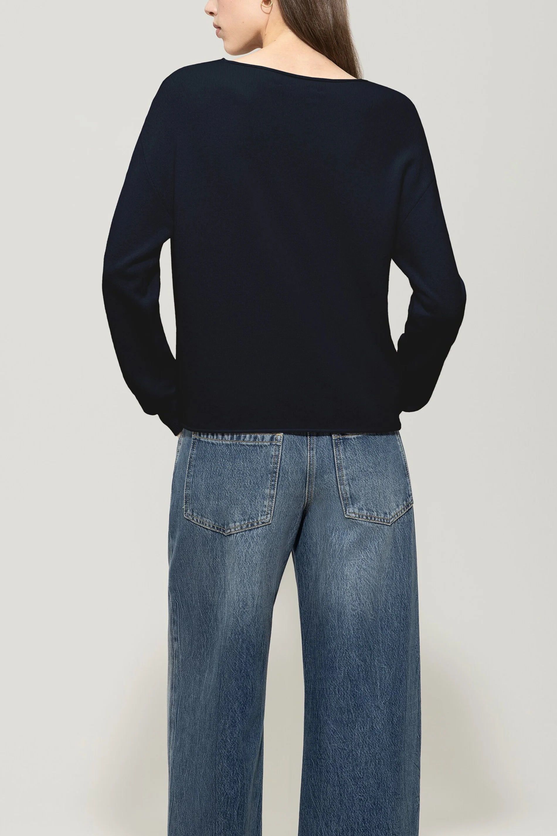 V-Pullover aus Kaschmir-Mix - dark blue - Standard - Image 3
