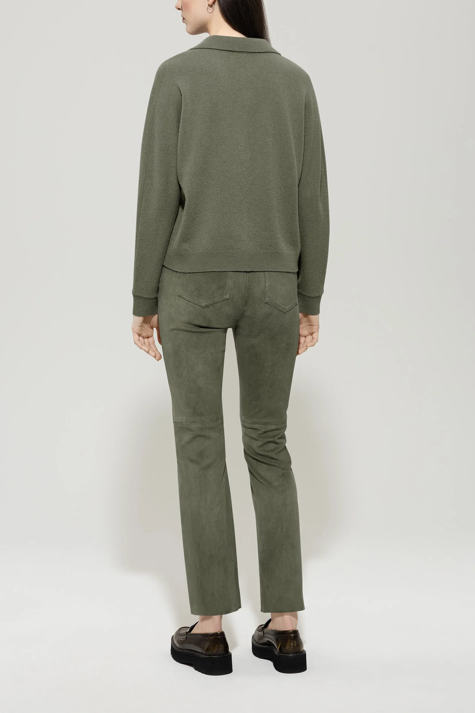Veloursleder-Babyflare-Pants - cool khaki - Standard - Image 3