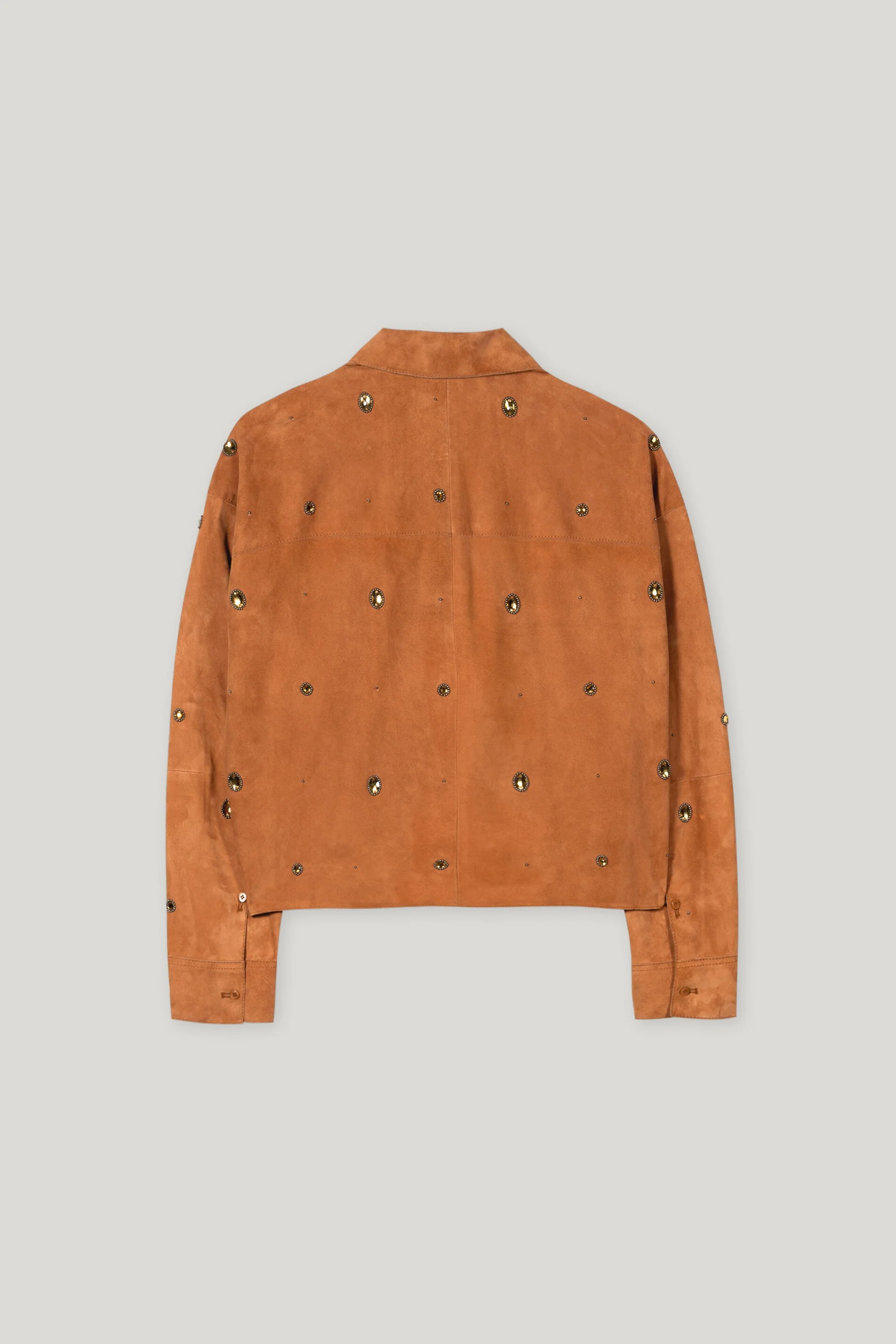 Veloursleder-Hemdjacke - cinnamon - mit Stickerei / Straß - Image 6