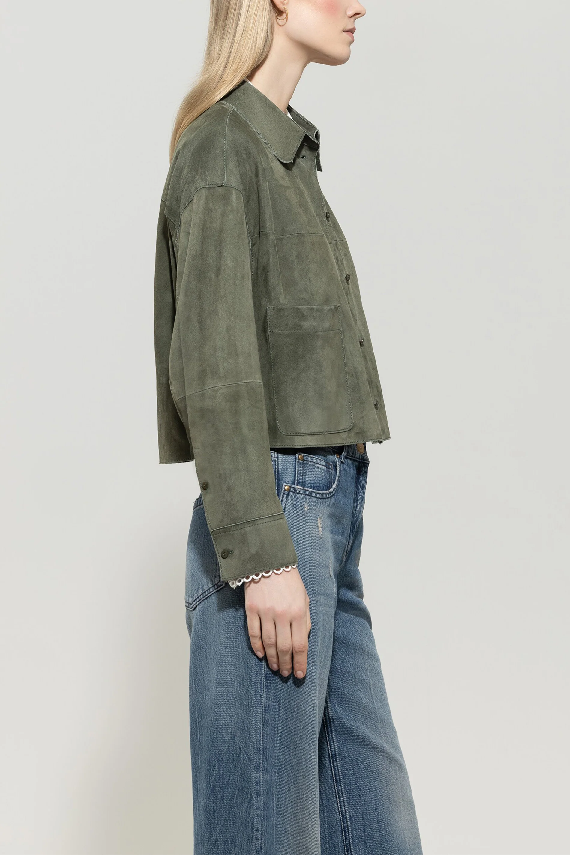 Veloursleder-Hemdjacke - cool khaki - Standard - Image 2