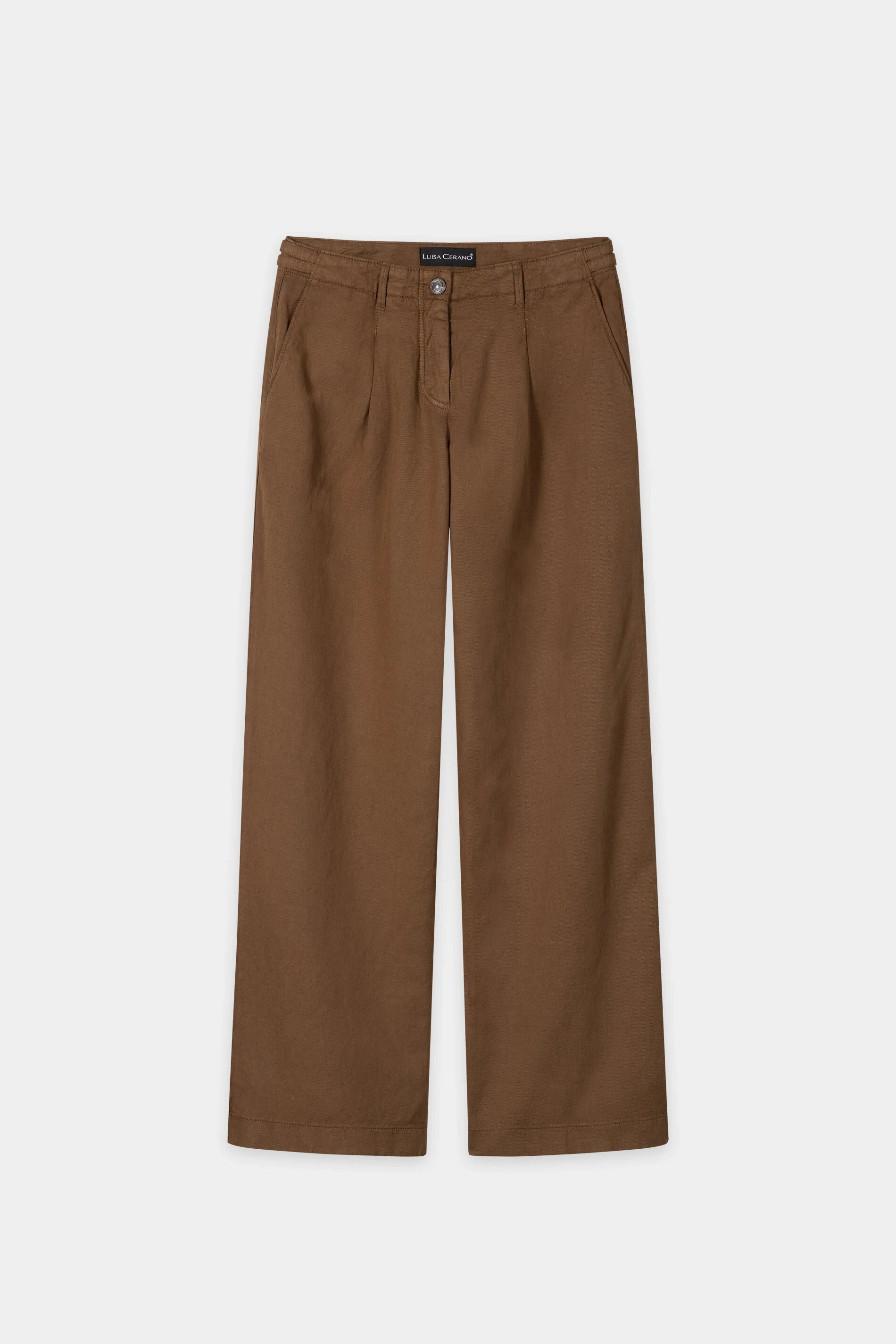 Wideleg-Chino aus Leinen-Mix - dark terracotta - Standard - Image 5
