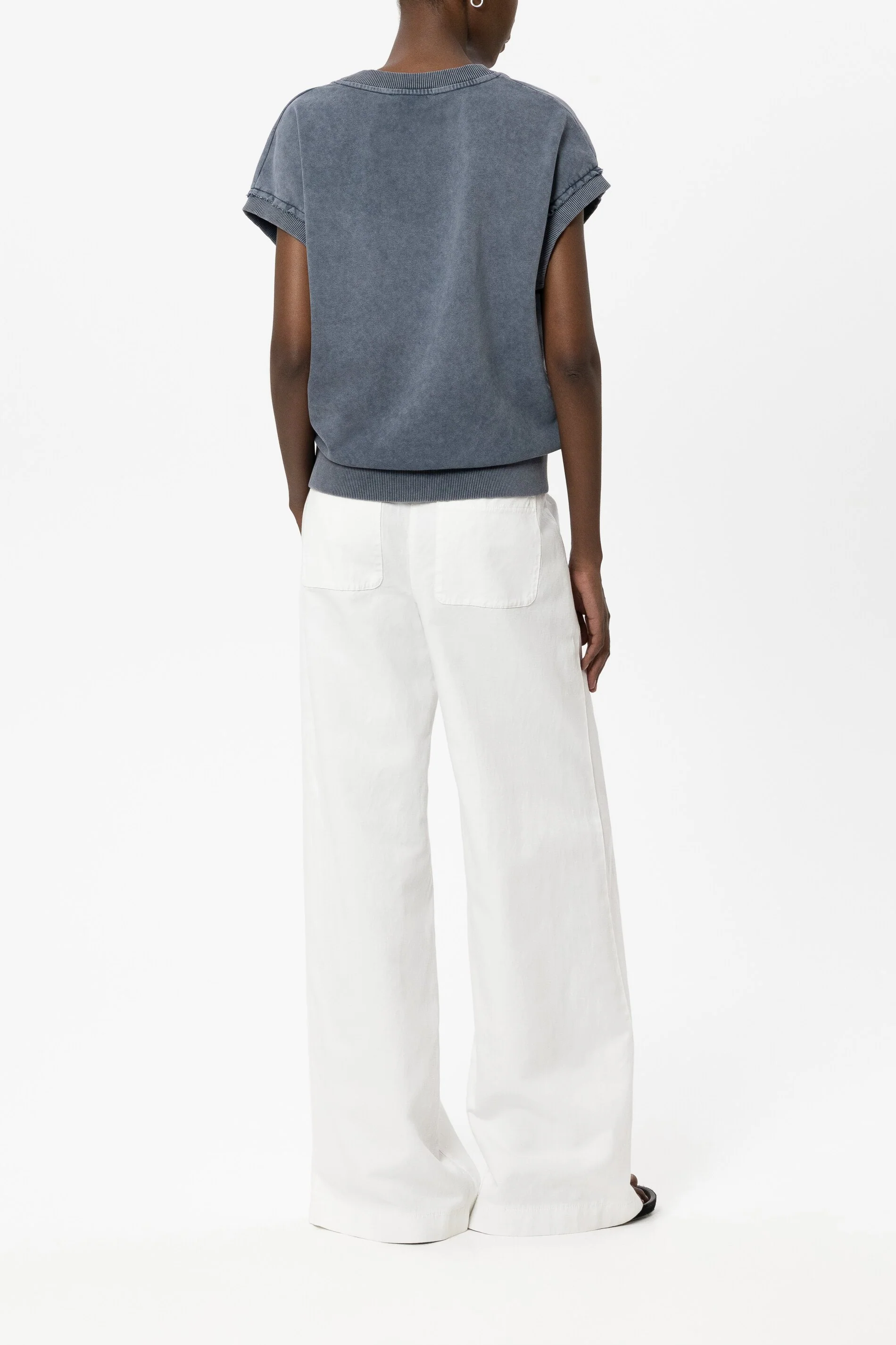 Wideleg-Chino aus Leinen-Mix - white - Standard - Image 3