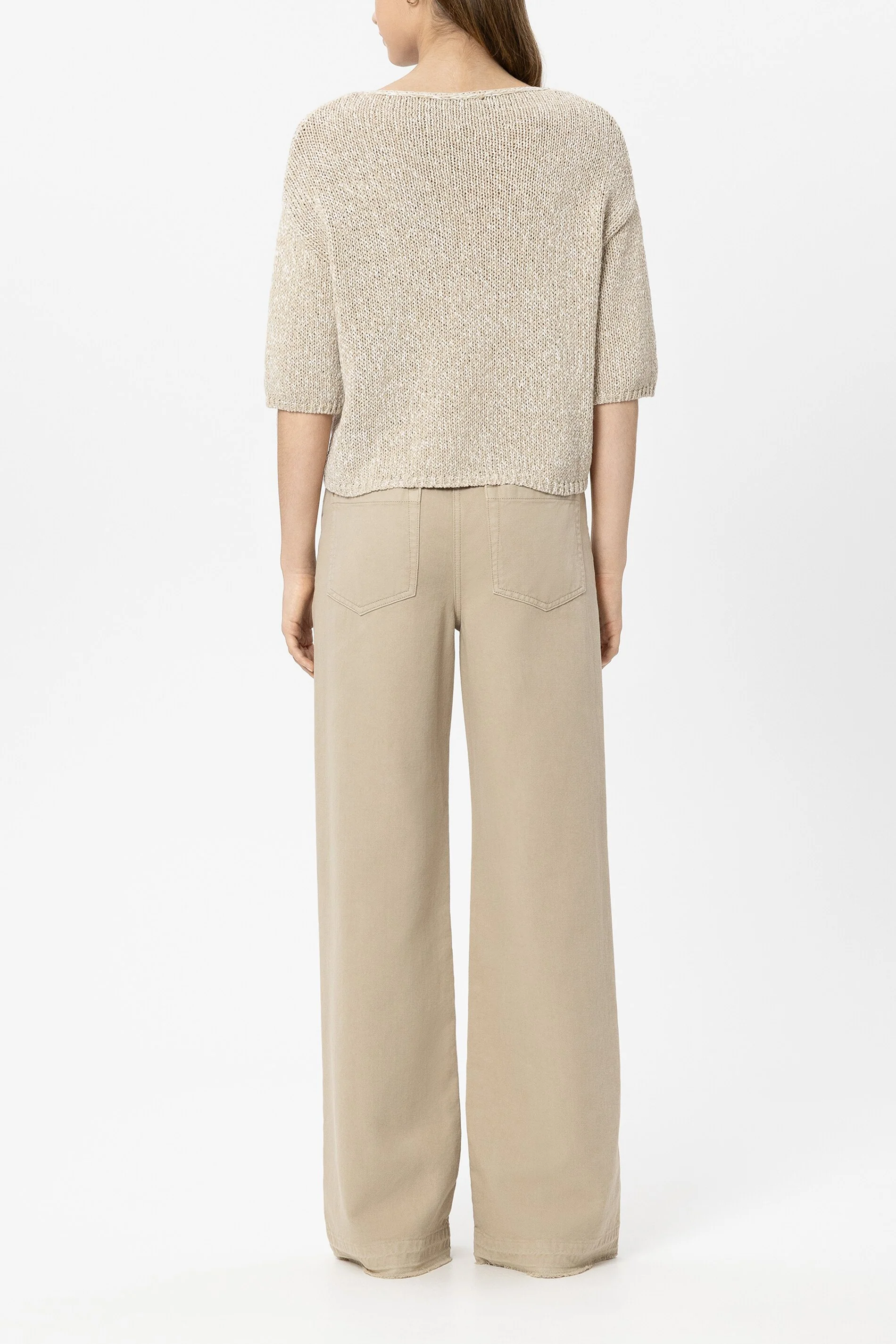 Wideleg-Denim mit Bindegürtel - sand - Standard - Image 3