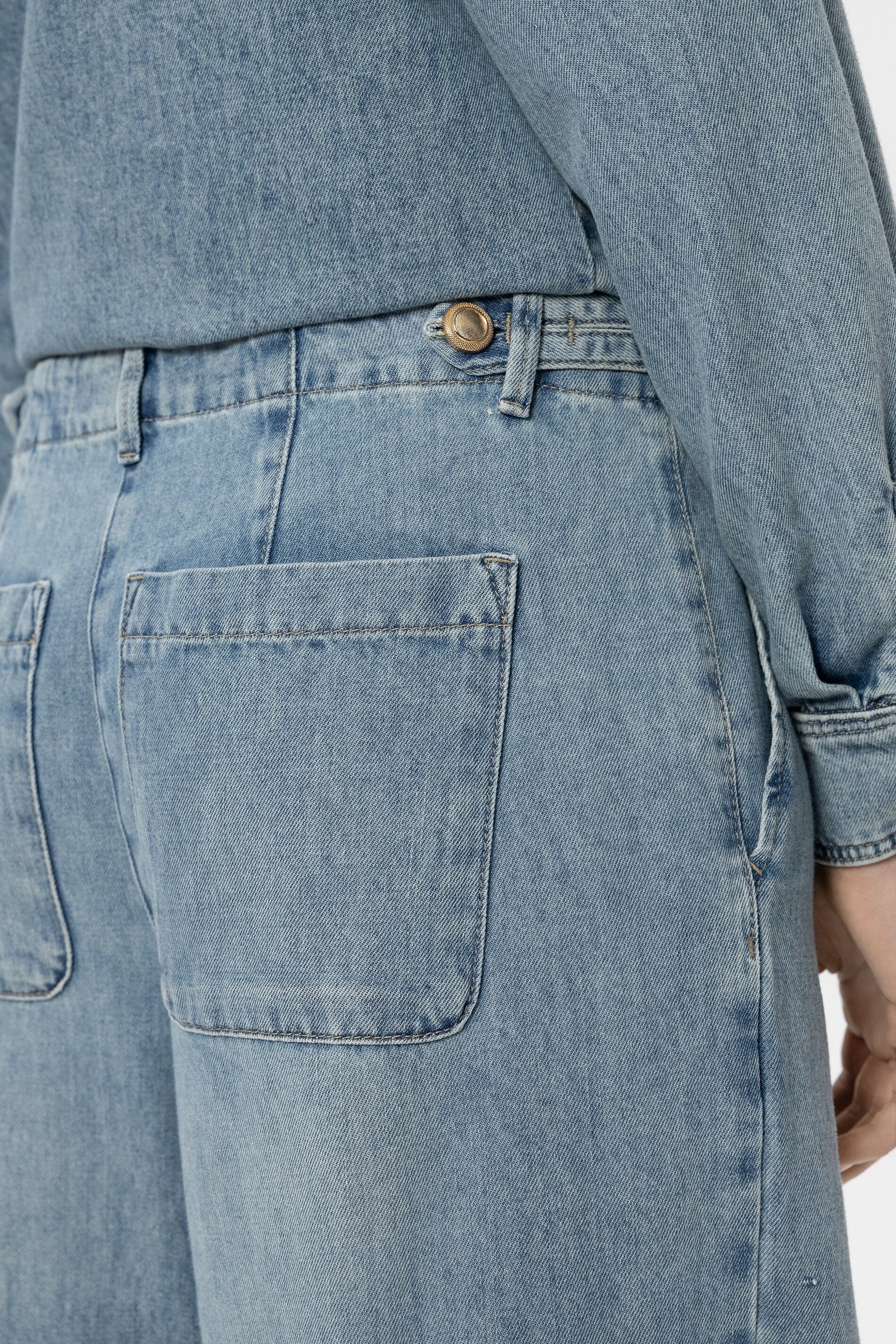 Wideleg-Denim mit Bundfalte - denim blue - Standard - Image 4
