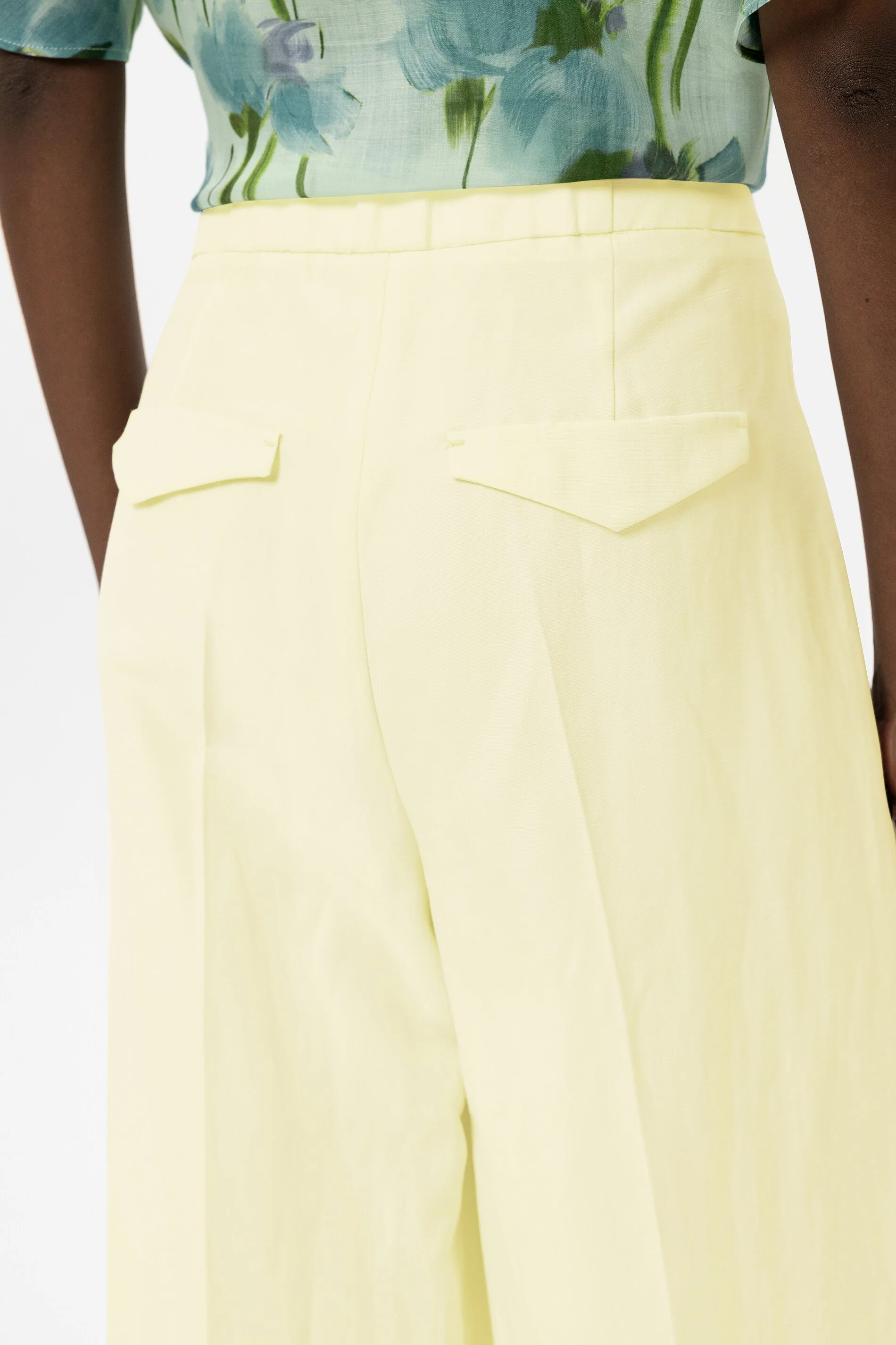 Wideleg-Pants aus Leinen-Mix - citron - Standard - Image 4
