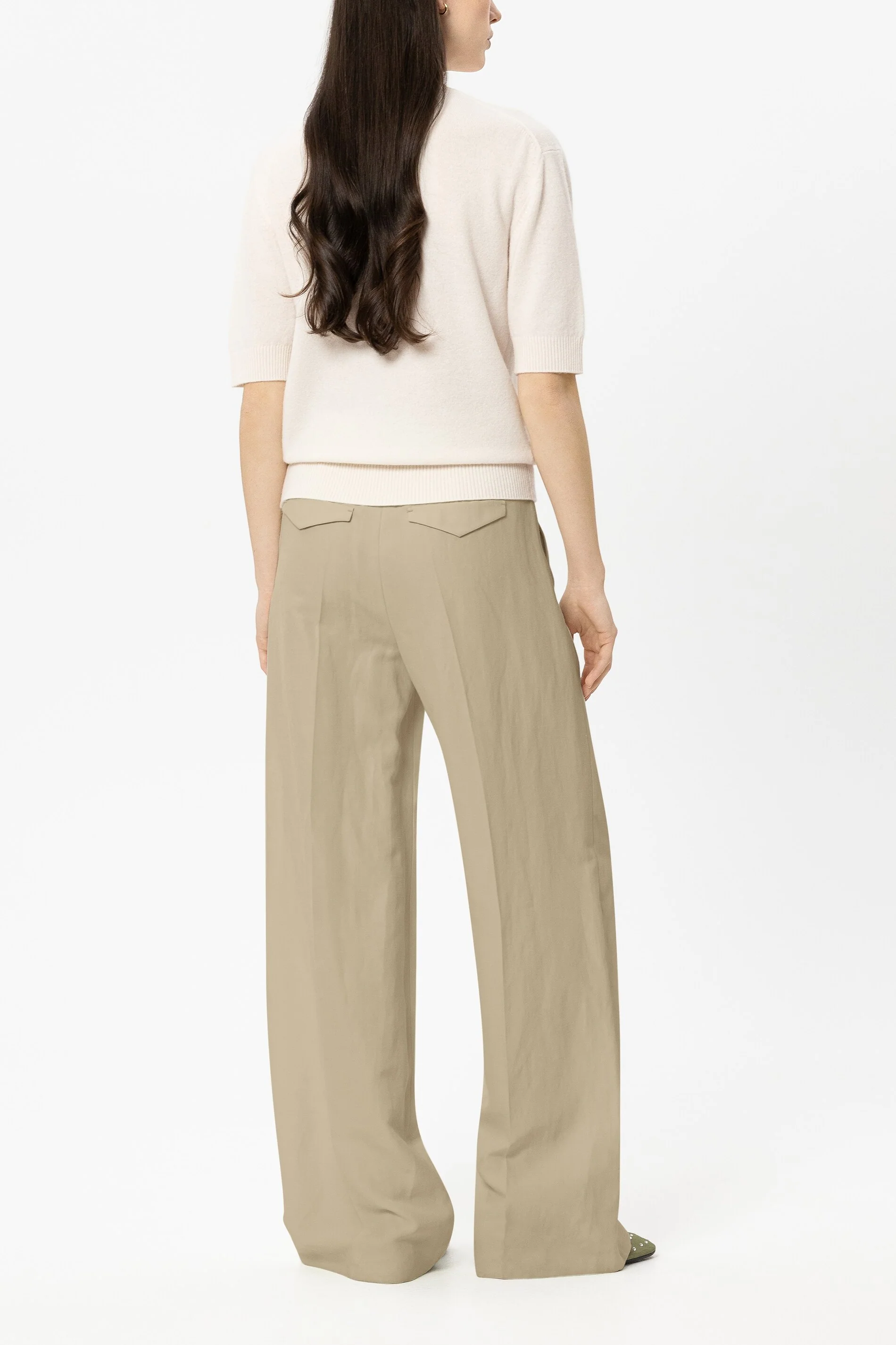 Wideleg-Pants aus Leinen-Mix - sand - Standard - Image 3