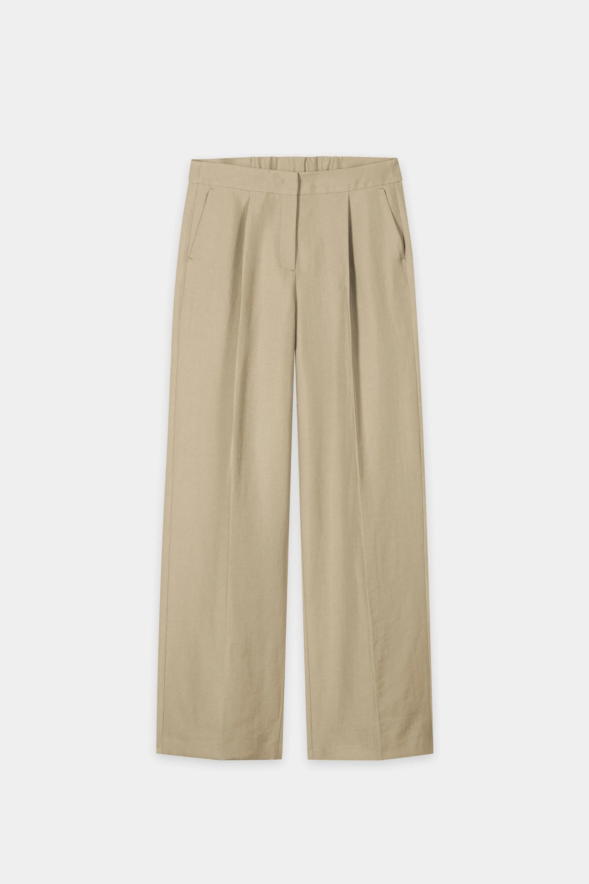 Wideleg-Pants aus Leinen-Mix - sand - Standard - Image 5