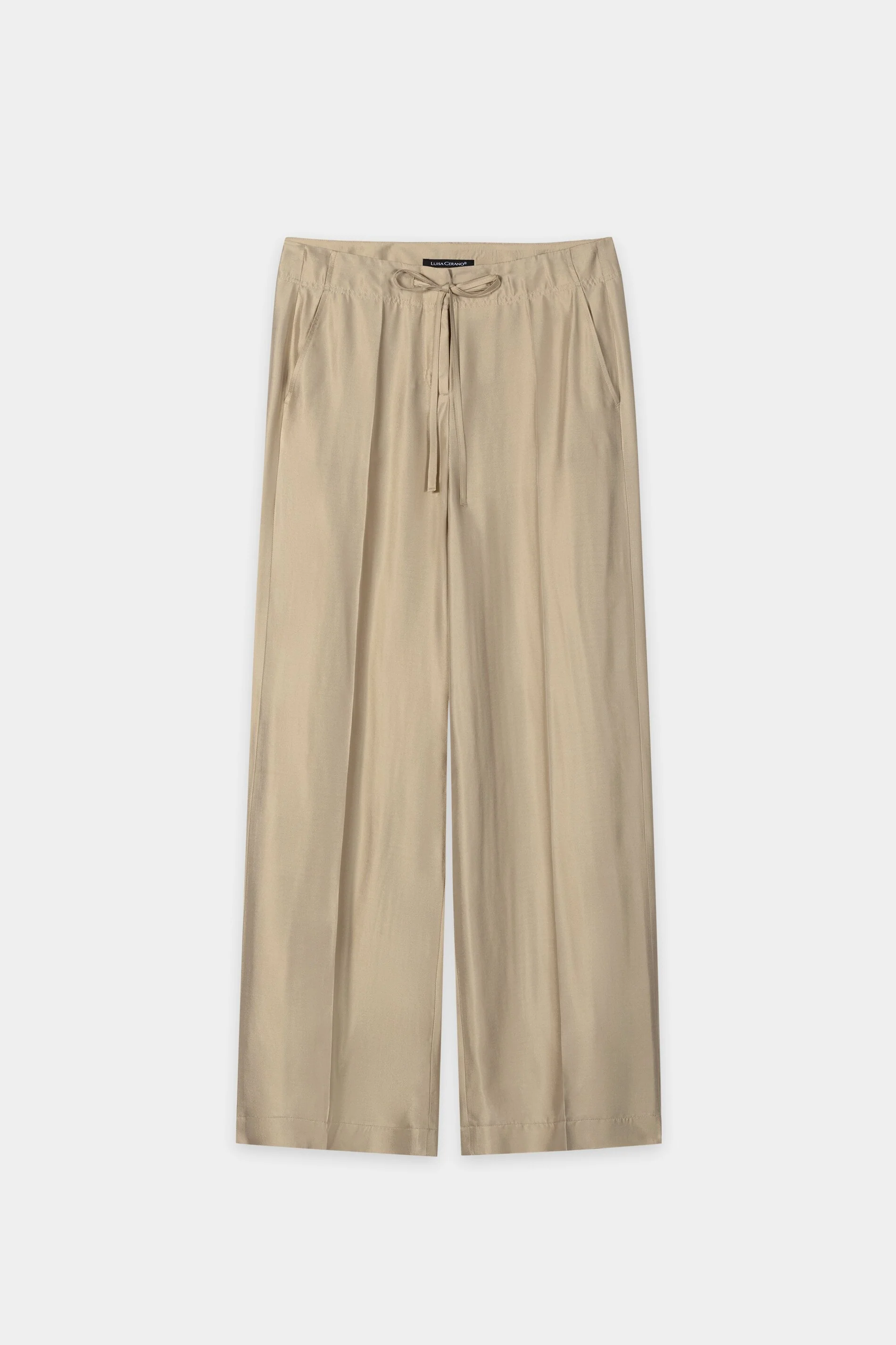 Wideleg-Pants aus Seiden-Mix - sand - Standard - Image 5