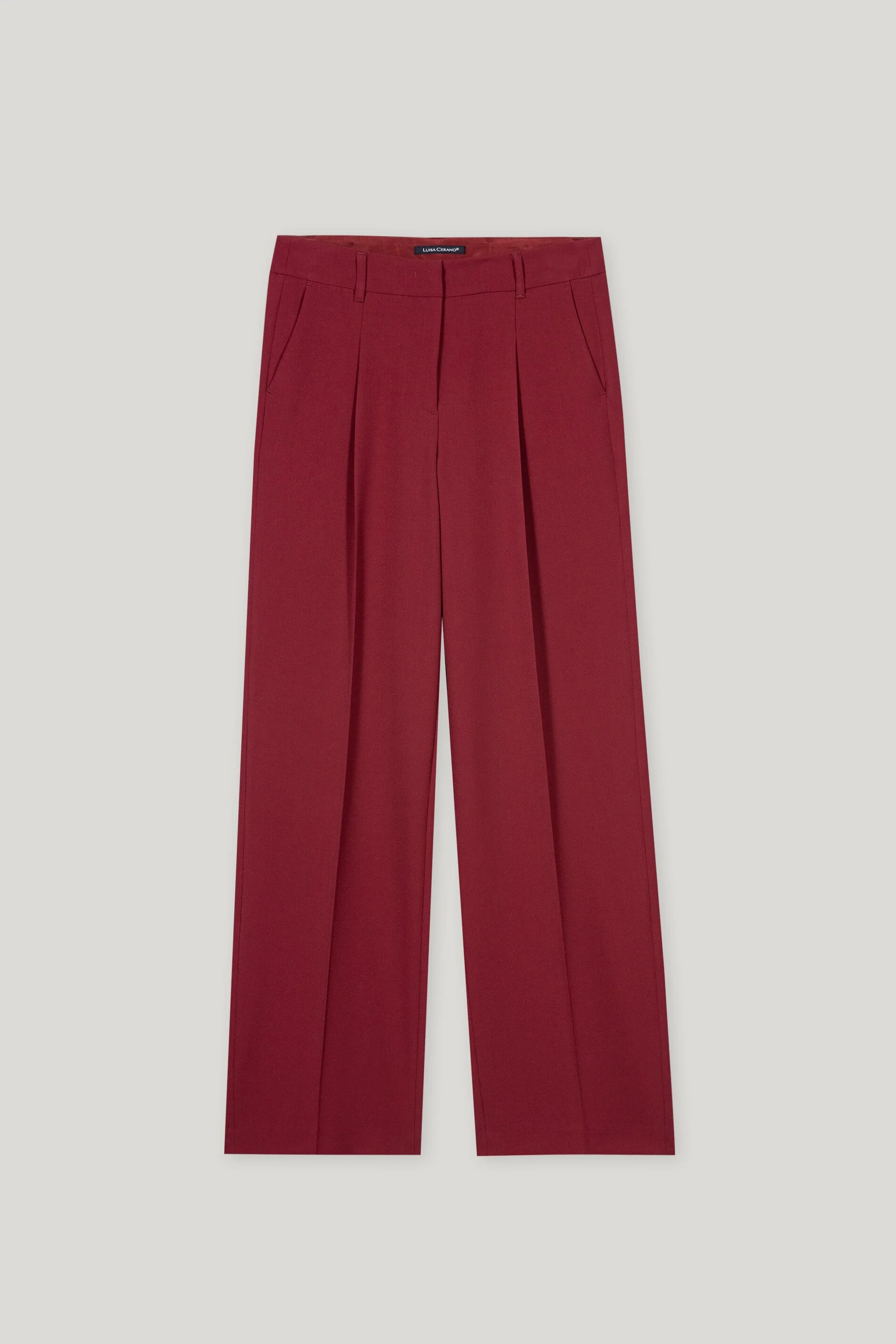 Wideleg-Pants mit Bundfalten - berry red - Standard - Image 5