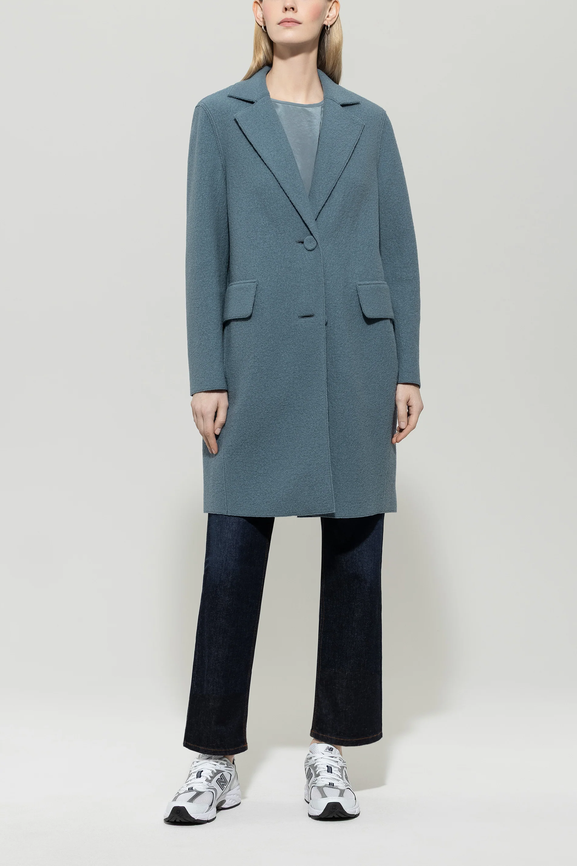 Woll-Blazermantel - greyish blue - Standard